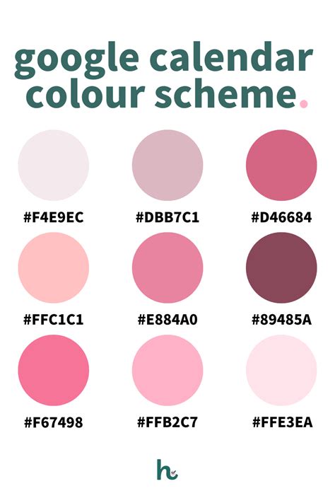 Color Palette Google Calendar