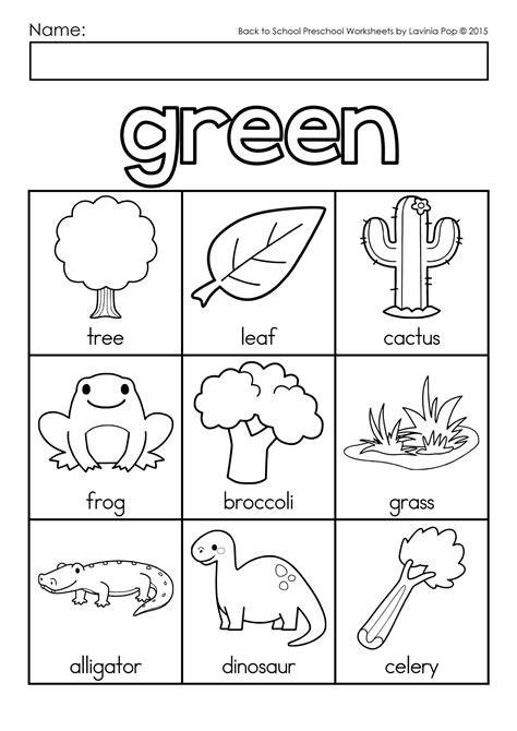 Color Worksheets For Preschool