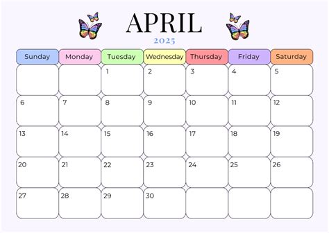 april 2025 calendar