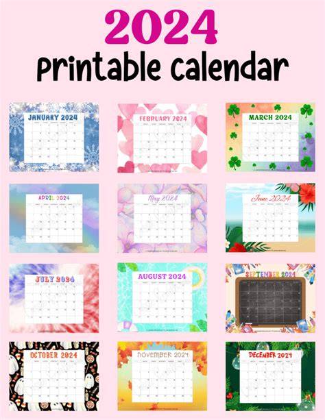 blank calendar pages 2024