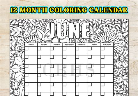 calendar coloring pages