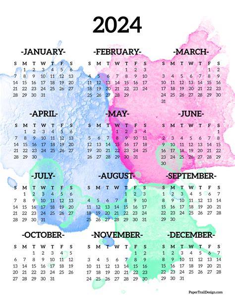 free 2024 printable calendar one page