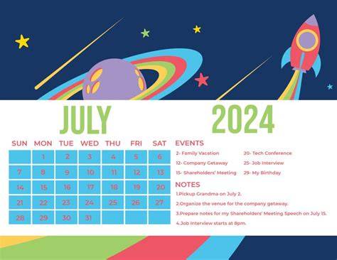 july 2024 calendar