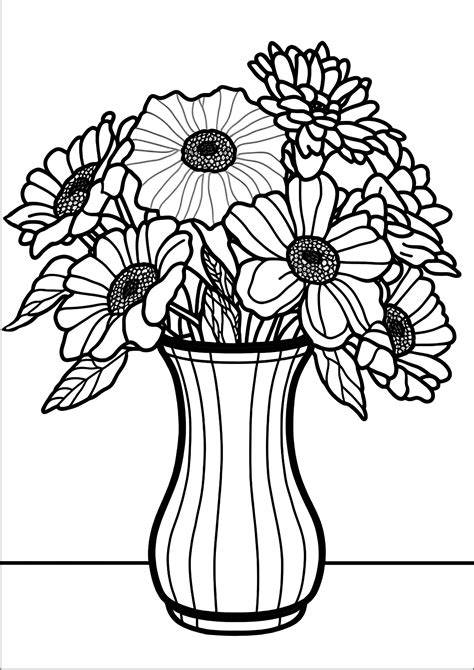 Coloring Pages Flowers In A Vase
