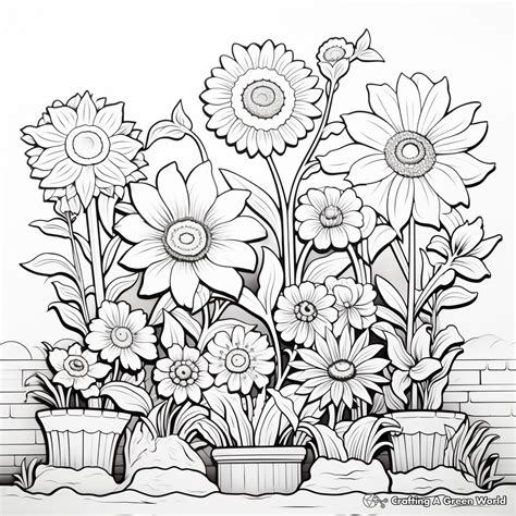 Coloring Pages Of Flower Gardens