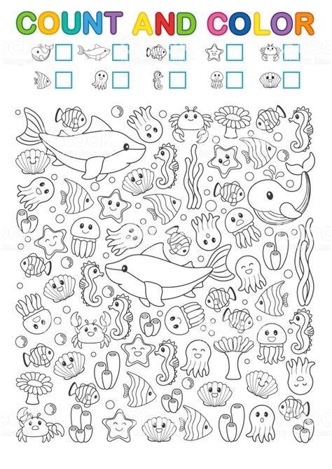 Colour And Count Worksheets