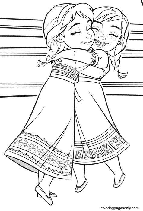 Colouring Pages Elsa And Anna