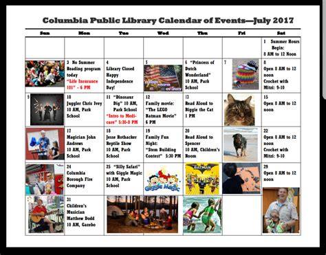 Columbia County Events Calendar