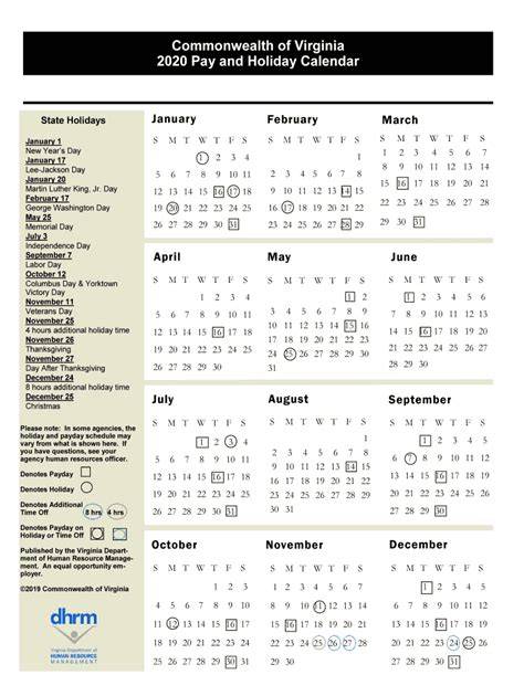 Commonwealth Of Va Pay Calendar