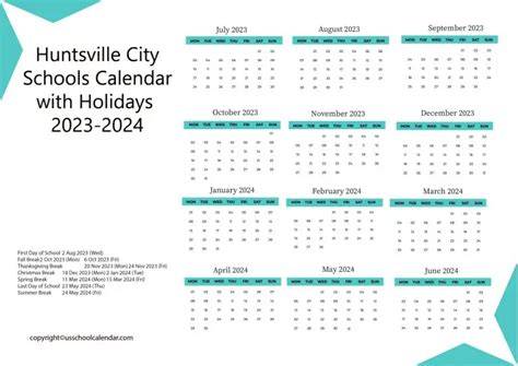 huntsville city schools calendar