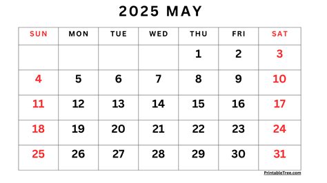 may 2025 calendar