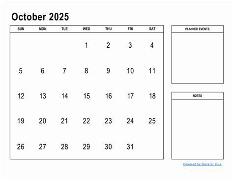 october 2025 calendar