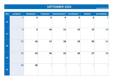 september 2024 calendar