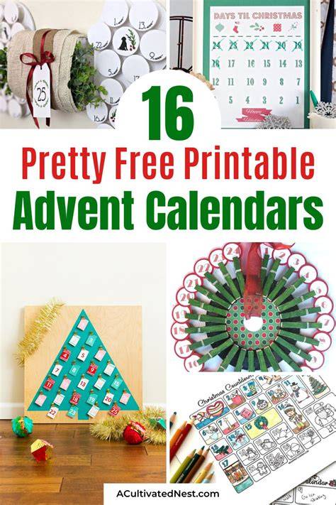 free advent calendar printables