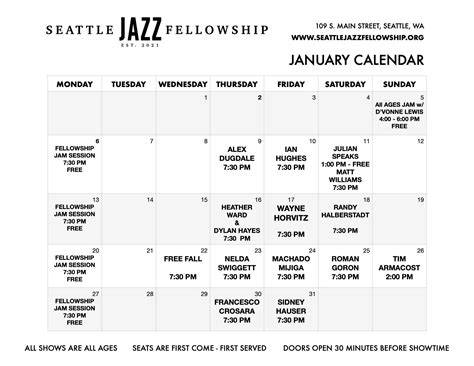 jazz alley seattle calendar