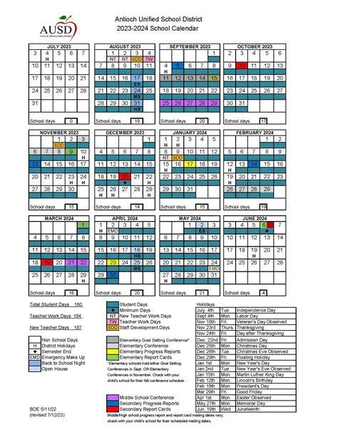 oceanside district calendar