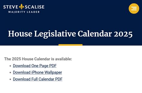 us house calendar