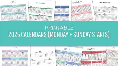 2025 calendar pages