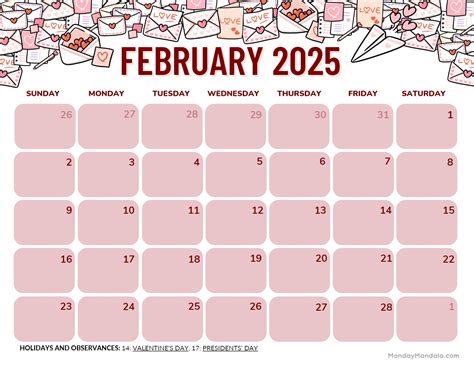 calendar february 2025