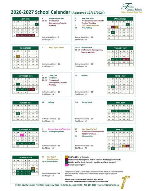 fulton science academy calendar
