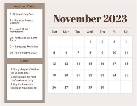 november 2023 calendar