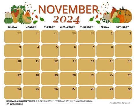 november 2024 calendar printable