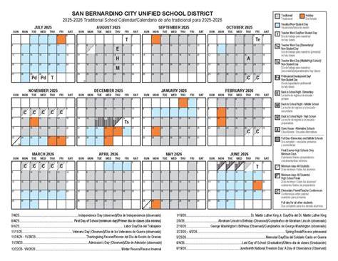 san bernardino district calendar