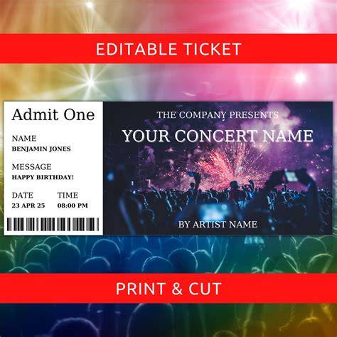 Concert Ticket Printable Template