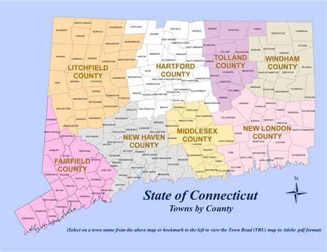 Connecticut County Map Printable