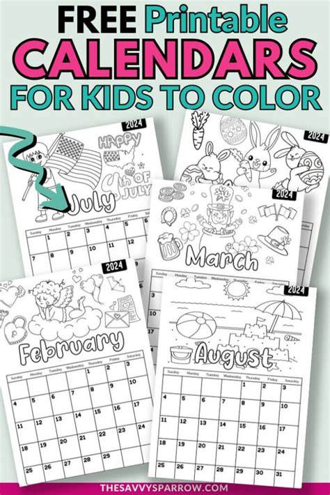 printable children s calendar