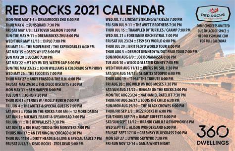 red rocks calendar
