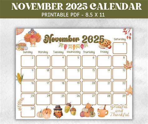 thanksgiving 2025 calendar