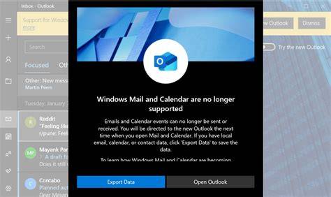 windows mail and calendar apps discontinued