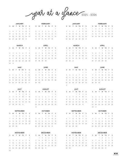 year calendar 2025 printable