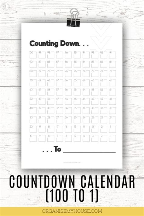 Countdown Calendar Print