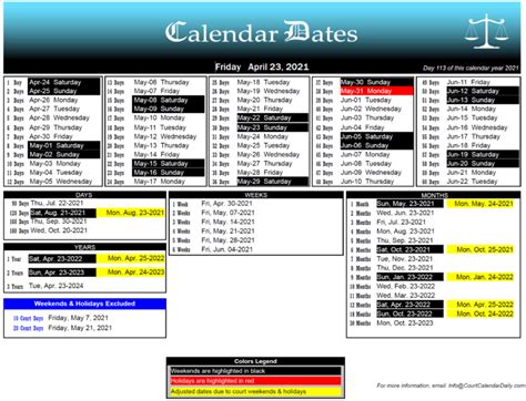 Court Case Calendar