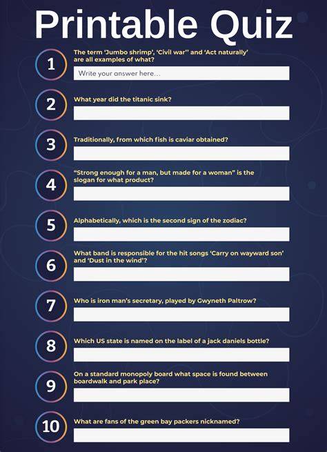 Create A Printable Quiz