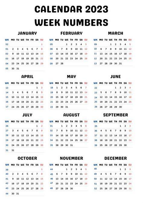 2023 calendar with week numbers excel