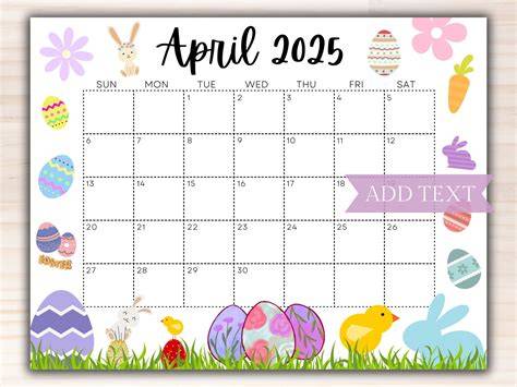 april 2025 calendar easter