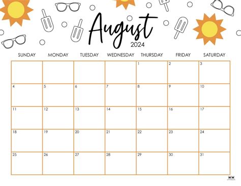 august 2024 calendar cute