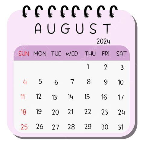 august 2024 calendar