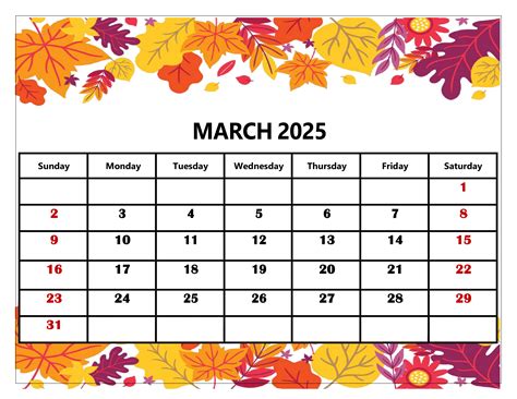 march 2025 calendar