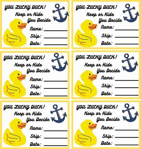Cruise Duck Tags Free Printable
