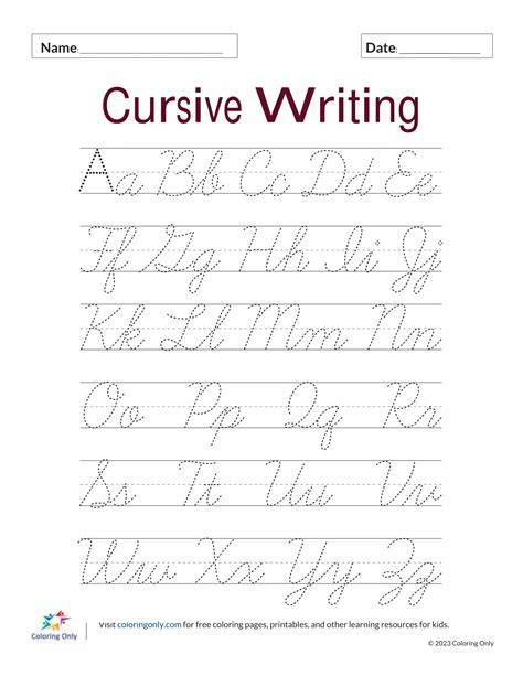 Cursive Sheet Printable