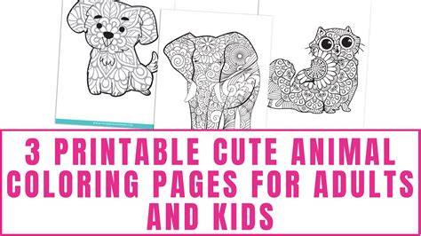 Cute Animal Coloring Pages For Adults