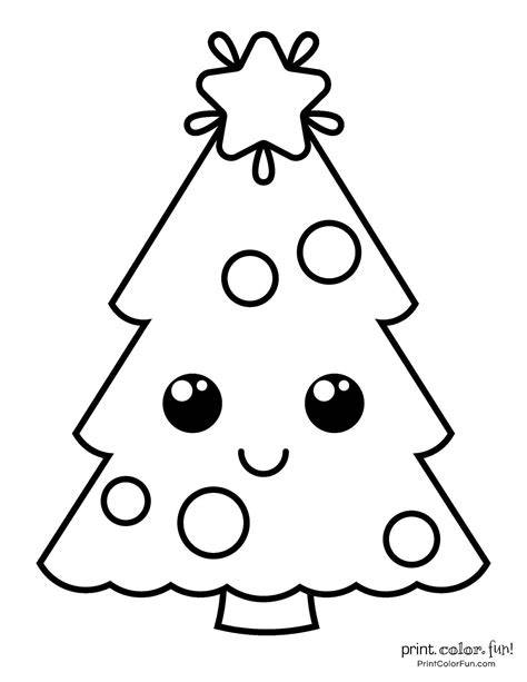 Cute Christmas Tree Coloring Pages