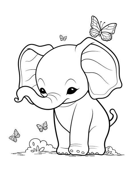 Cute Elephant Pictures To Color