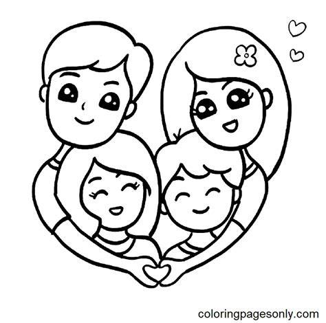 Cute Family Coloring Pages