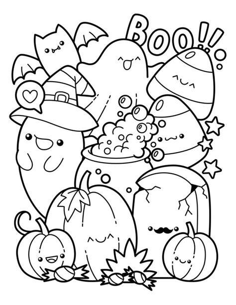 Cute Kawaii Halloween Coloring Pages