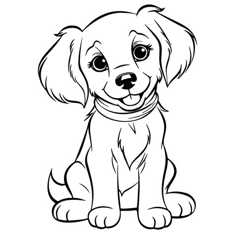 Cute Puppy Dog Colouring Pages